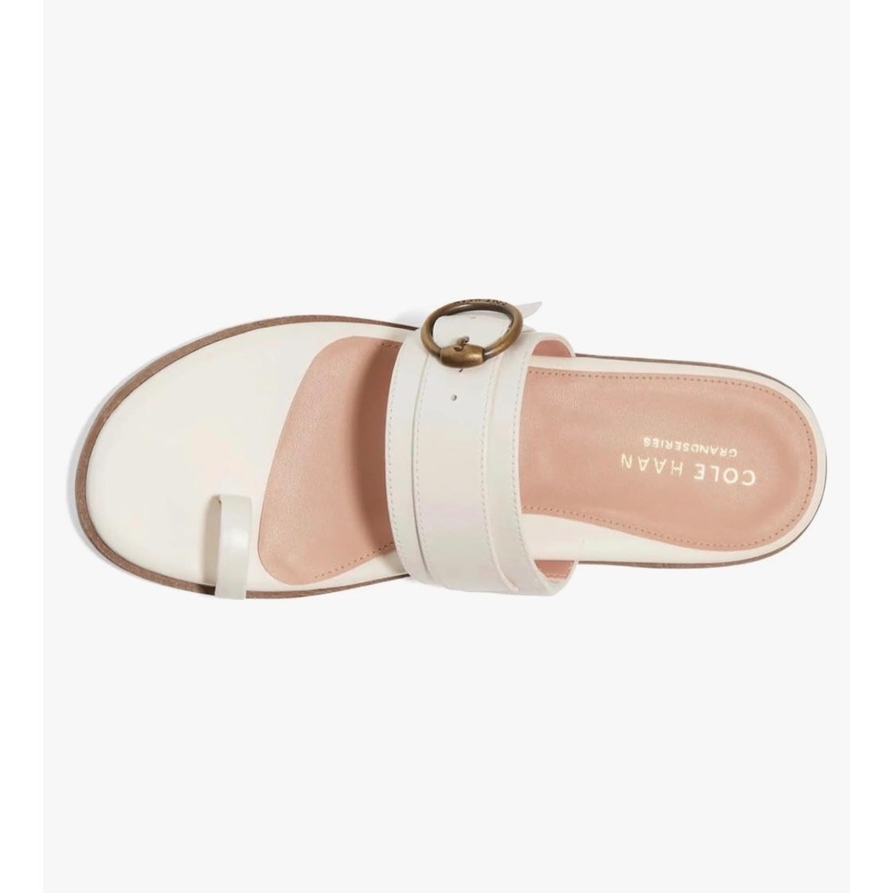 Cole Haan Grand Ambition Off White Leather Toe Loop Sandals W26213 Size 6.5